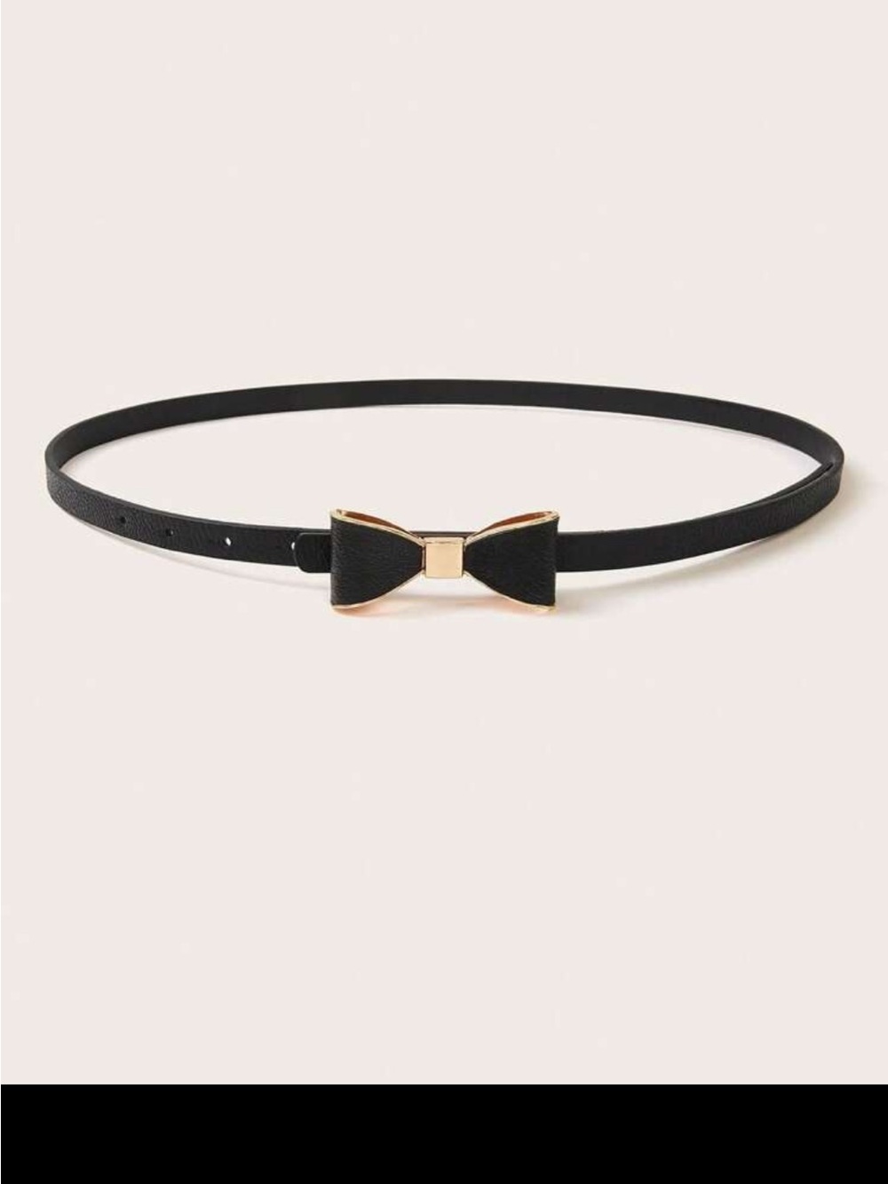 Black Bow Accent Slim Women’s Belt